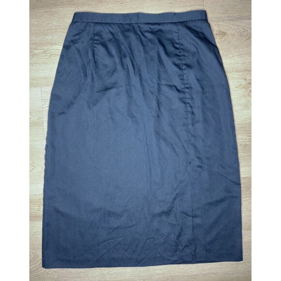 Vintage Bentley Plus 20 Black Faux Suede Stretch Midi A-Line Skirt Womens - Picture 1 of 6